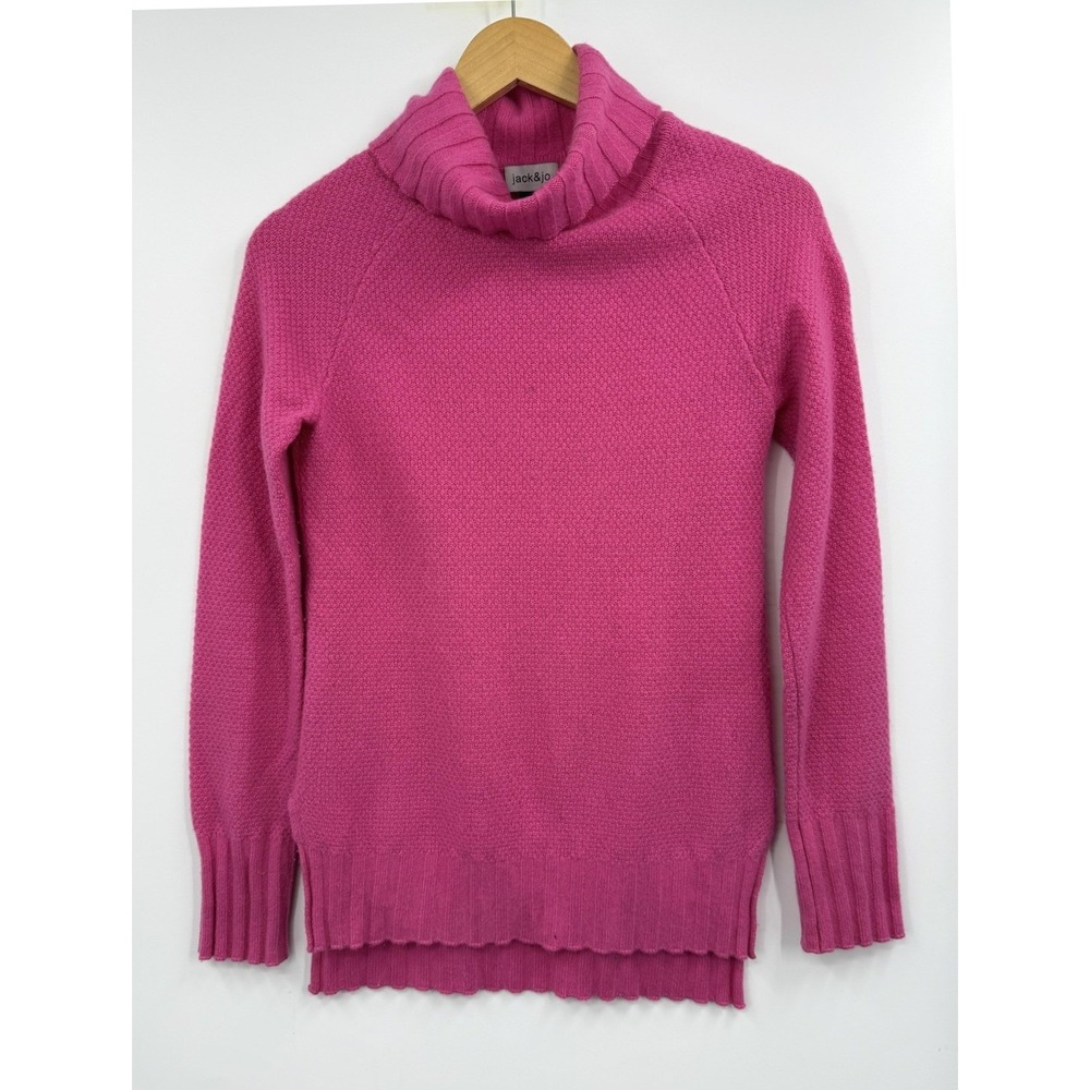 jack & jo pink 100% cashmere turtleneck sweater size‎ s